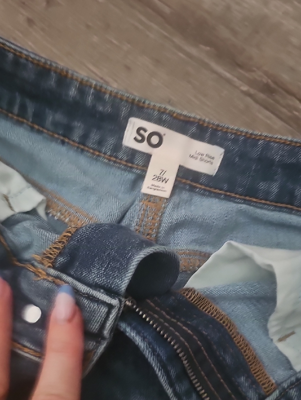 SO Medium Wash Blue Denim Jeans with Contrast Stitching